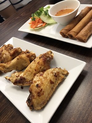 Lemongrass wings & spring rolls