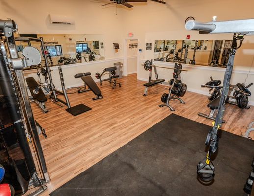 Olympic weights and functional training room