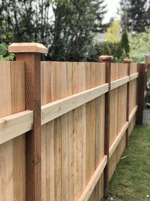 Two rail cedar fence.