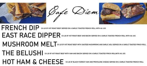 A sampling of our menu.