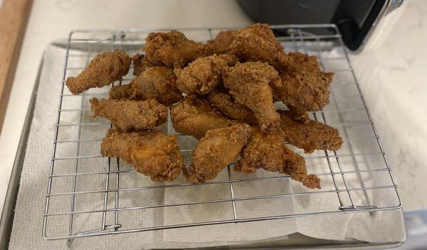 Made some wings at the house with their seasoning