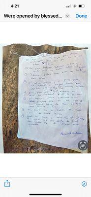 Contract where number 4 says fans, grill etc have to be functional before job is done Had to have addendum he never honored oral agreements