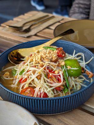 Delicious papaya salad!  We asked for it hot and it definitely came that way, wonderful