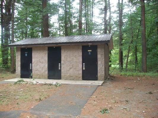 Restrooms at the parking lot