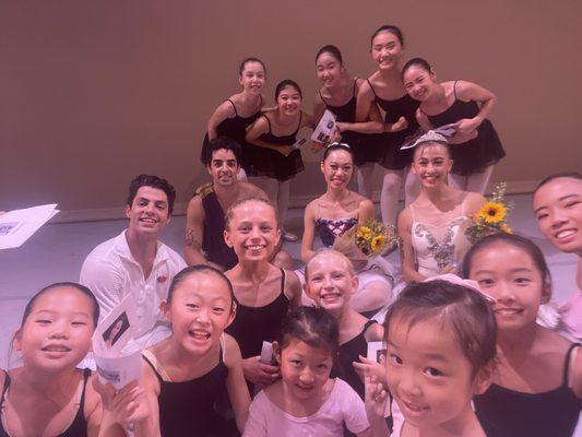 Selfie with guest artists after summer intensive performance!