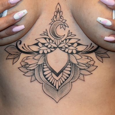 Sternum mandala tattoo