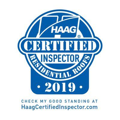 Inspections performed by HAAG certified Inspector