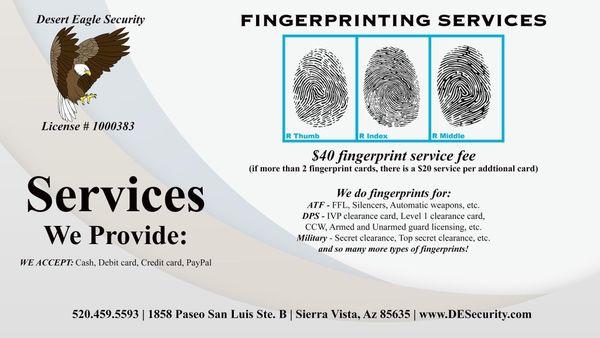 Fingerprinting services