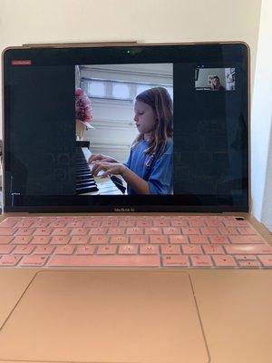 Online piano lesson