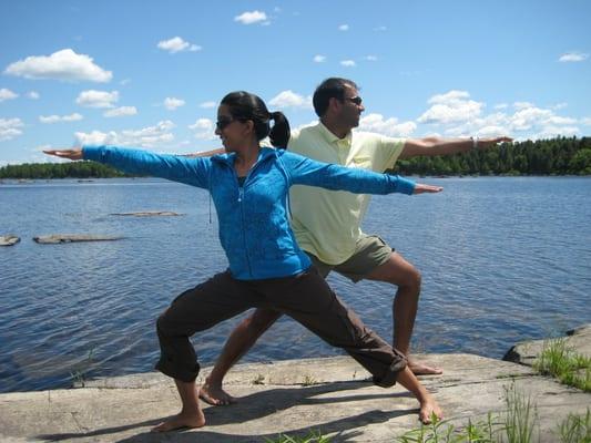 yoga on Loon ledge Lake mattawamkeag