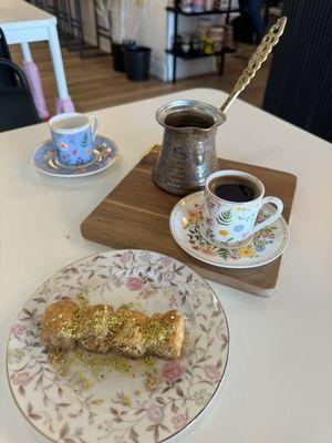 Turkish coffee and baklava