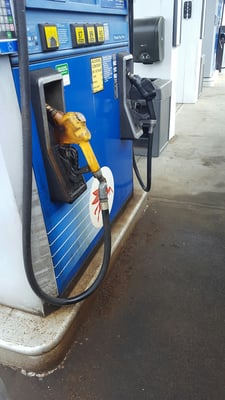 Extremely dirty and greasy diesel pump