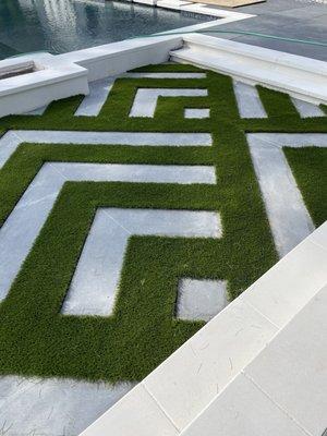 Stone inset on Artificial Grass!!!