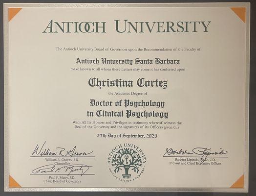 Doctor of clinical psychology graduate.