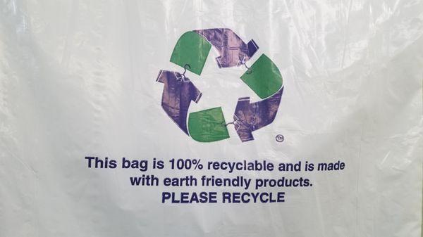 All our bags are recyclable. LDPE #4 Please RECYCLE