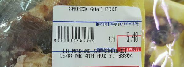 Has the otherwise difficult to find Smoked Goat Feet