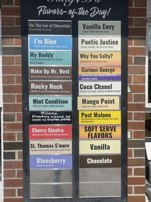 Ice cream flavors