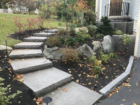 Massive Caledonia Granite Staircase