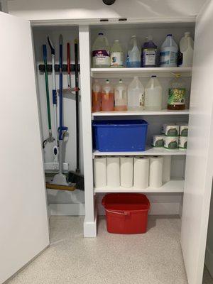 Organized Cleaning Closet