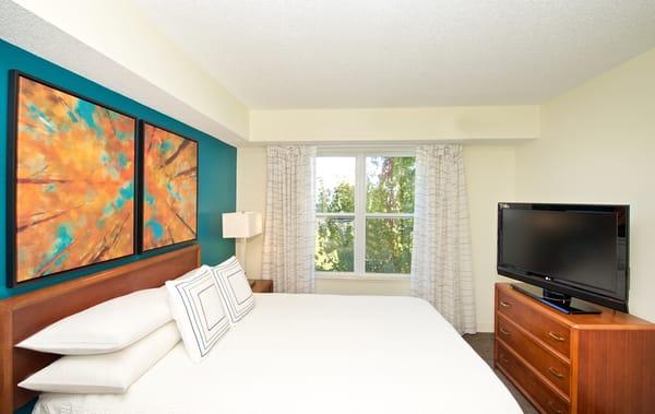 Each of our Two-Bedroom Suites offers two separate bedrooms, two bathrooms, a living area and a fully equipped kitchen.