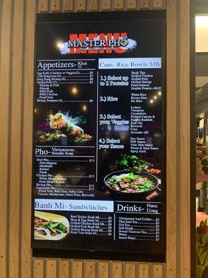 Master Pho menu