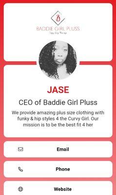 Find Our Business Card on our Facebook page 
@ Baddie Pluss