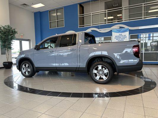 2025 Ridgeline inside the Showroom. They did a good job in revamping this truck!