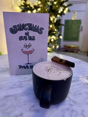 Tipsy Chai (with Shochu & Sake) and a smoking cinnamon stick!! Christmas decor