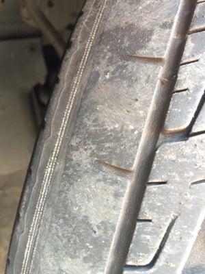 Beware they won't let you know about something like this when they rotate your tires because that's what they did to me