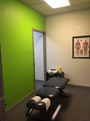 This is my treatment room with Revolution Chiropractic Inc. look at that accent wall!  Bringing color to health care! - Dr. Bret