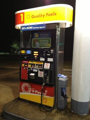 Gas pumps at the Shell on Claiborne Hill