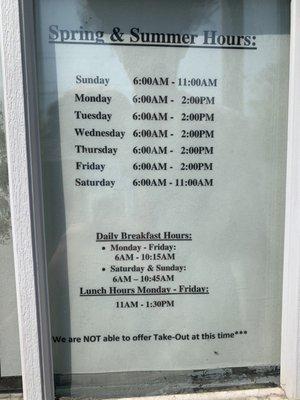 Sprung and Summer Hours !