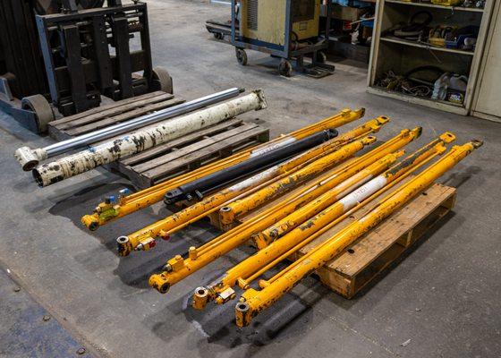 Cylinders that have been resealed and ready to be reinstalled.