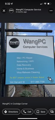 WangPC outside sign