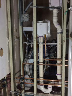 Waste & water piping for2  new laundry rooms "Another quality job by Perfect Plumbing &Rooter LLC"  561-440-FLOW