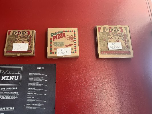 Box pizza sizes