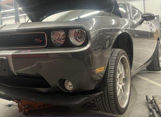 Challenger in the works! Front bumper replacement.