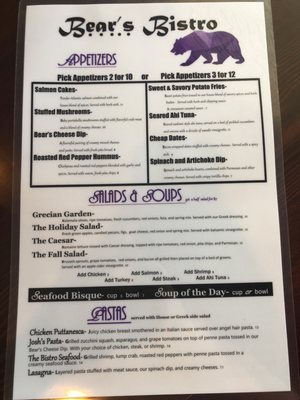 Menu side 1