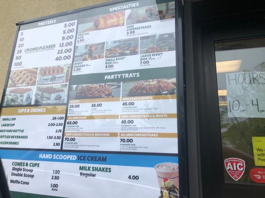 Drive thru menu