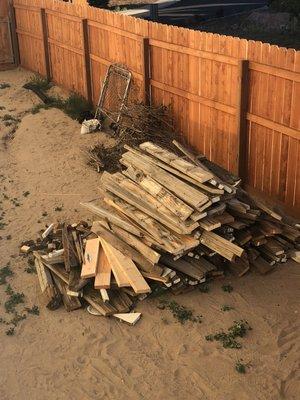 We love wood scraps, fencing and concrete.