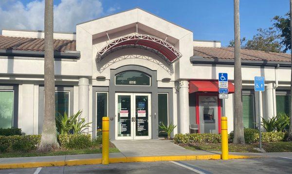 Main entrance to the bank