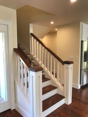 Hand built stairway - Princeville custom home