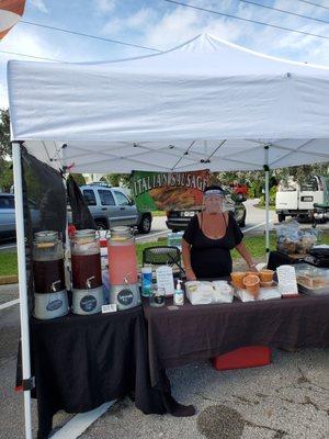 Crista Dayton serving up IL Giardino at the Vero Beach Farmer's Market.