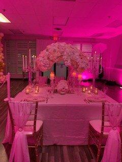 Pretty in pink. A beautiful setting for a lovely small intimate wedding.