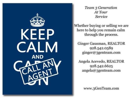 Angela Acevedo and Ginger Gausman will work with you whether you are buying or selling!  Give us a call!