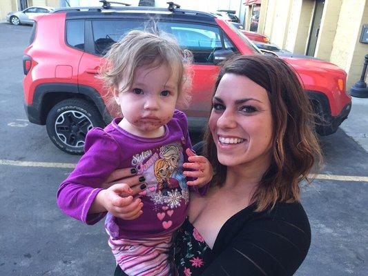 That little gal loved her cake ball!