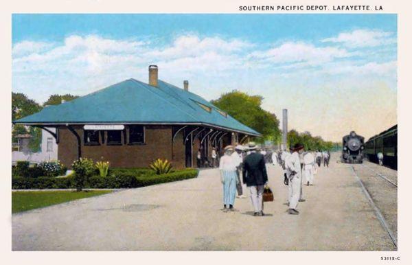 Undated historical image of Southern Pacific RR Lafayette LA