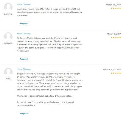 Book online at www.stpetesmaids.com/booking to become a Happy Customer like these people!