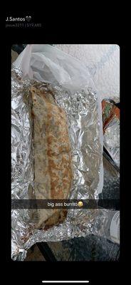 A giant fajita burrito