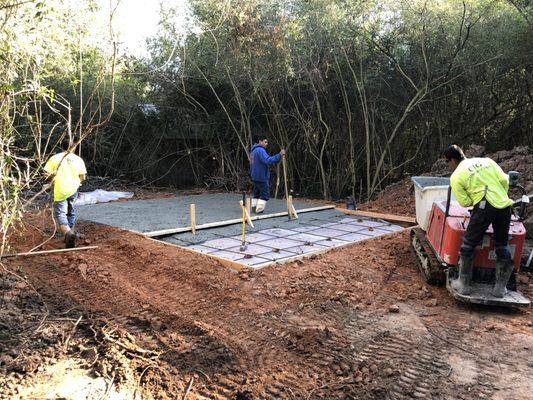 Studio slab being poured.